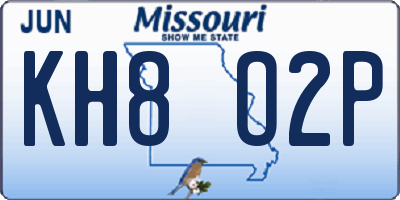 MO license plate KH8O2P