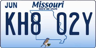 MO license plate KH8O2Y