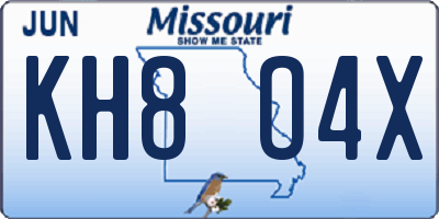 MO license plate KH8O4X