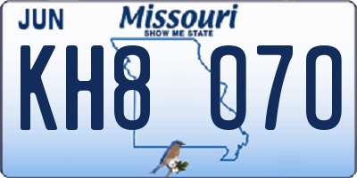 MO license plate KH8O7O