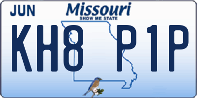 MO license plate KH8P1P