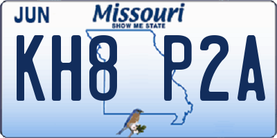 MO license plate KH8P2A