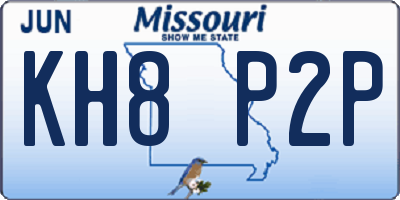 MO license plate KH8P2P