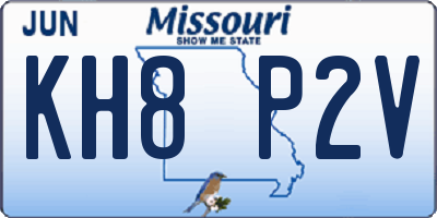 MO license plate KH8P2V