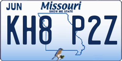 MO license plate KH8P2Z