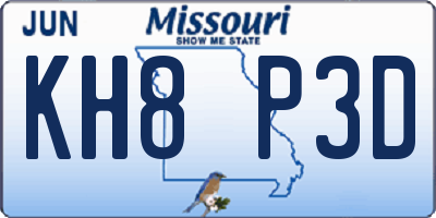 MO license plate KH8P3D