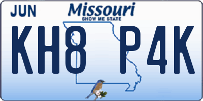 MO license plate KH8P4K