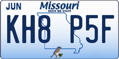 MO license plate KH8P5F