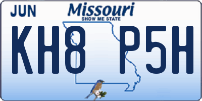 MO license plate KH8P5H
