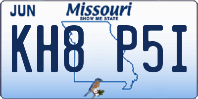 MO license plate KH8P5I