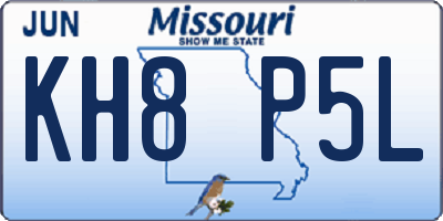 MO license plate KH8P5L