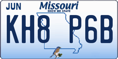MO license plate KH8P6B
