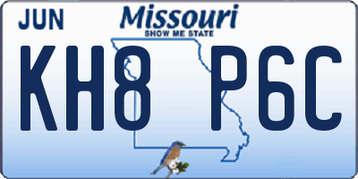 MO license plate KH8P6C