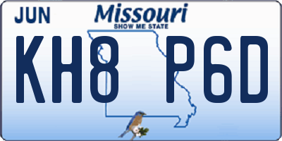 MO license plate KH8P6D