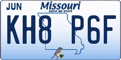 MO license plate KH8P6F
