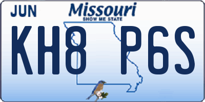 MO license plate KH8P6S