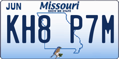 MO license plate KH8P7M