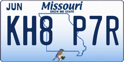 MO license plate KH8P7R