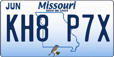 MO license plate KH8P7X