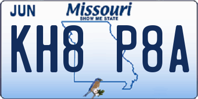 MO license plate KH8P8A