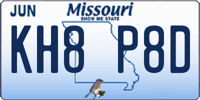 MO license plate KH8P8D