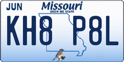 MO license plate KH8P8L