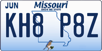 MO license plate KH8P8Z