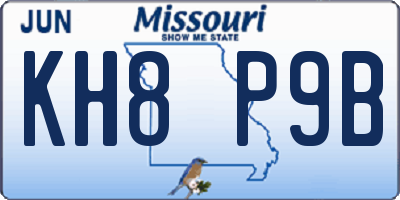 MO license plate KH8P9B