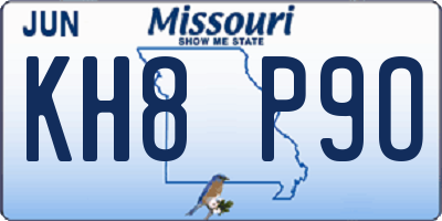 MO license plate KH8P9O