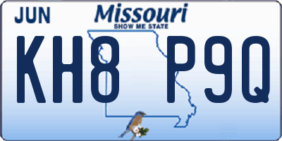 MO license plate KH8P9Q