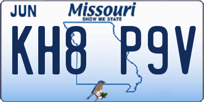 MO license plate KH8P9V