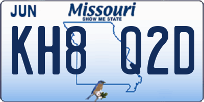 MO license plate KH8Q2D