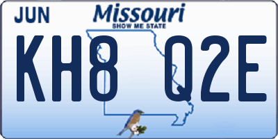MO license plate KH8Q2E