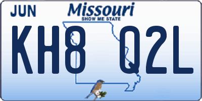MO license plate KH8Q2L