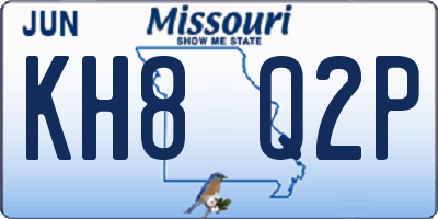 MO license plate KH8Q2P