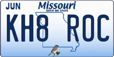 MO license plate KH8R0C