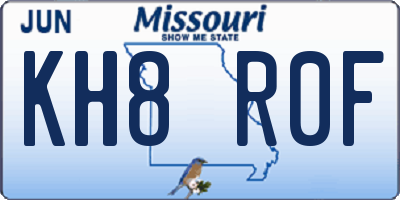 MO license plate KH8R0F