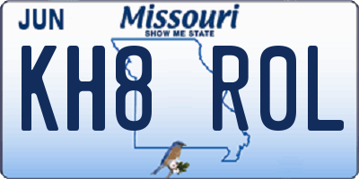 MO license plate KH8R0L
