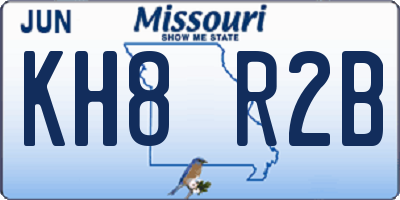 MO license plate KH8R2B