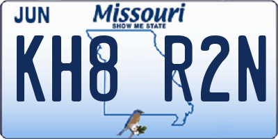 MO license plate KH8R2N