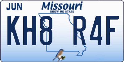 MO license plate KH8R4F