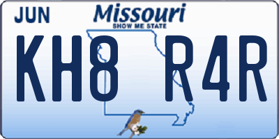 MO license plate KH8R4R
