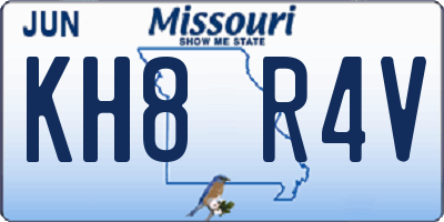 MO license plate KH8R4V