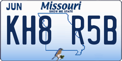 MO license plate KH8R5B