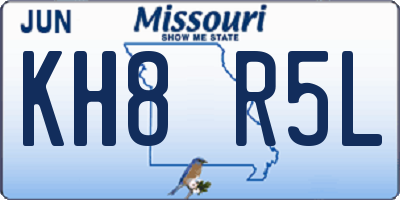 MO license plate KH8R5L