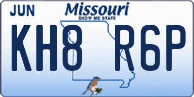 MO license plate KH8R6P