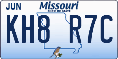 MO license plate KH8R7C
