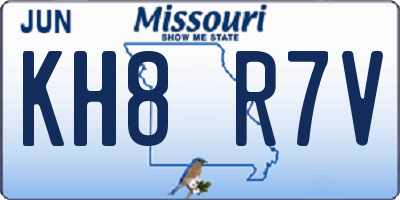 MO license plate KH8R7V