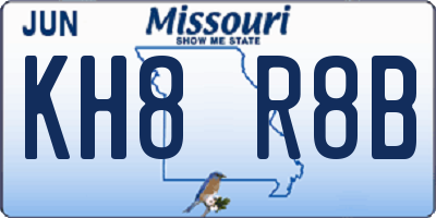 MO license plate KH8R8B