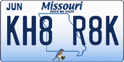 MO license plate KH8R8K